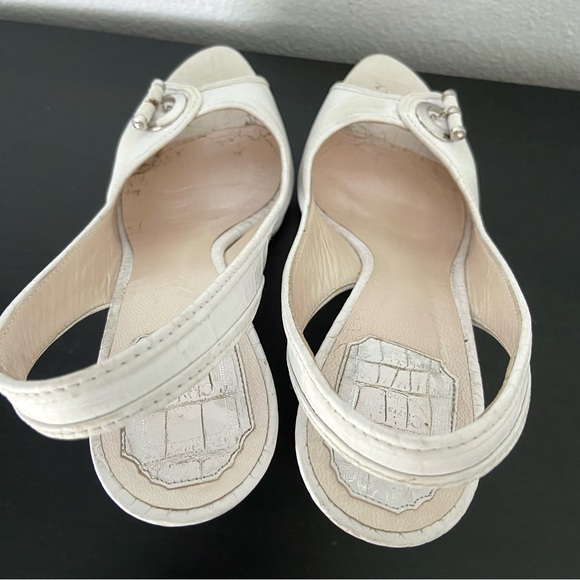 Christian Dior Vintage Croc Embossed Peep Toe Pumps Sling Back - Picture 12 of 14